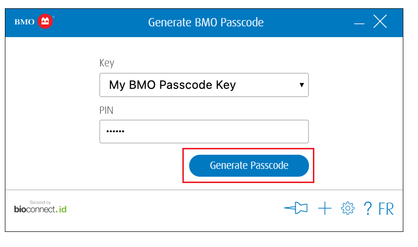 bmo passcode software